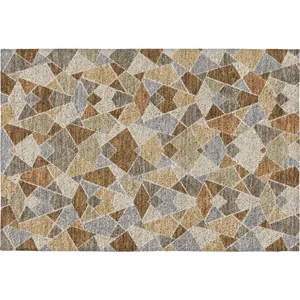 Luxury Washable Kenner Chocolate 1\'8\" x 2\'6\" Rug