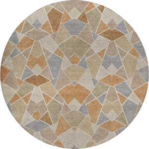 Luxury Washable Kenner Copper 8' x 8' Round Rug