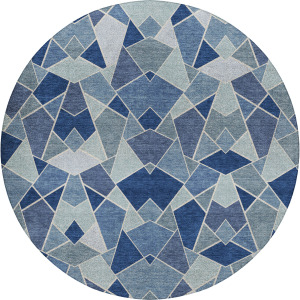 Luxury Washable Kenner Denim 8' x 8' Round Rug