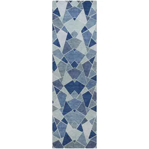 Luxury Washable Kenner Denim 2\'3\" x 7\'6\" Runner Rug