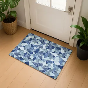 Luxury Washable Kenner Denim 1\'8\" x 2\'6\" Rug