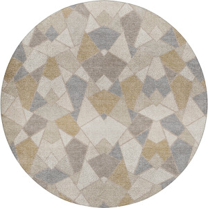 Luxury Washable Kenner Ivory 8' x 8' Round Rug