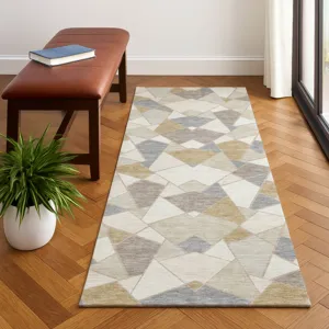 Luxury Washable Kenner Ivory 2\'3\" x 7\'6\" Runner Rug