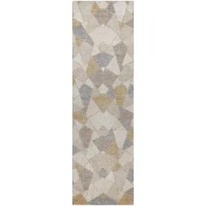 Luxury Washable Kenner Ivory 2\'3\" x 7\'6\" Runner Rug