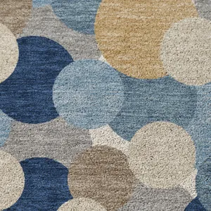 Luxury Washable Kenner Blue 1\'8\" x 2\'6\" Rug