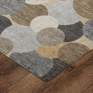 Luxury Washable Kenner Gray 6\'6\" x 9\'6\" Rug