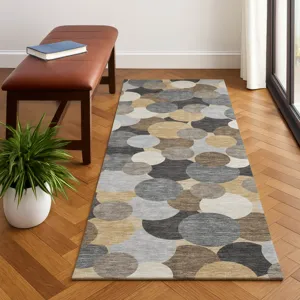 Luxury Washable Kenner Gray 2\'3\" x 7\'6\" Runner Rug