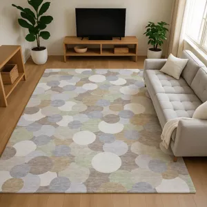 Luxury Washable Kenner Khaki 3\' x 5\' Rug