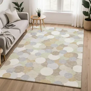 Luxury Washable Kenner Khaki 3\' x 5\' Rug