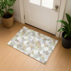 Luxury Washable Kenner Khaki 1\'8\" x 2\'6\" Rug