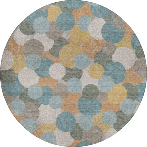 Luxury Washable Kenner Seaside 8' x 8' Round Rug