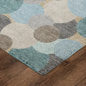 Luxury Washable Kenner Turquoise 6\'6\" x 9\'6\" Rug