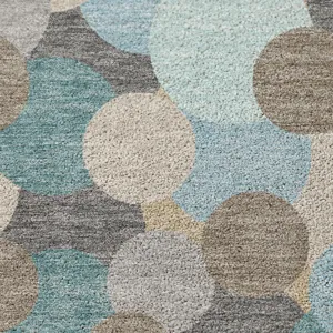 Luxury Washable Kenner Turquoise 6\'6\" x 9\'6\" Rug