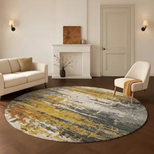 Luxury Washable Lumara Graphite 8\' x 8\' Round Rug