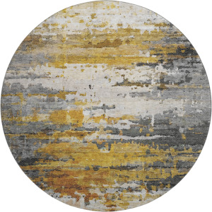 Luxury Washable Lumara Graphite 8' x 8' Round Rug