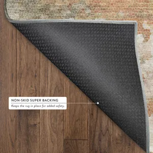 Luxury Washable Lumara Khaki 3\' x 5\' Rug