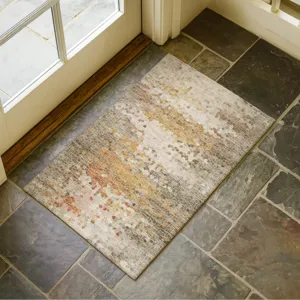 Luxury Washable Lumara Khaki 1\'8\" x 2\'6\" Rug
