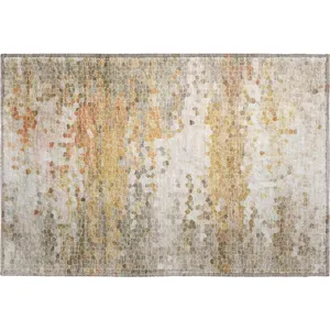 Luxury Washable Lumara Khaki 1\'8\" x 2\'6\" Rug