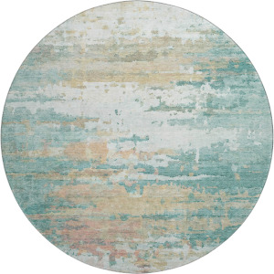Luxury Washable Lumara Seafoam 8' x 8' Round Rug
