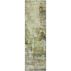 Luxury Washable Lumara Aloe 2\'3\" x 7\'6\" Runner Rug