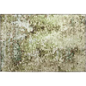 Luxury Washable Lumara Aloe 1\'8\" x 2\'6\" Rug
