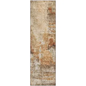 Luxury Washable Lumara Copper 2'3" x 7'6" Runner Rug