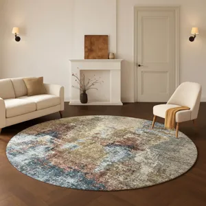 Luxury Washable Lumara Putty 8\' x 8\' Round Rug