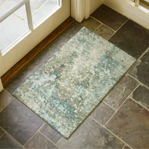 Luxury Washable Lumara Seafoam 1\'8\" x 2\'6\" Rug