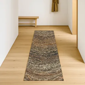 Luxury Washable Lumara Brown 2\'3\" x 7\'6\" Runner Rug