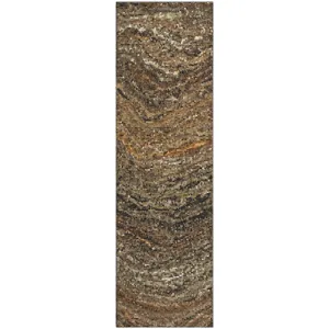 Luxury Washable Lumara Brown 2'3" x 7'6" Runner Rug