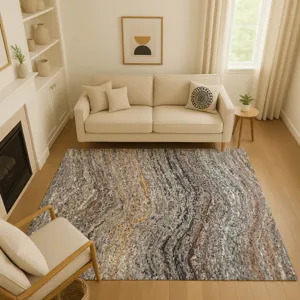 Luxury Washable Lumara Pewter 9\' x 12\' Rug