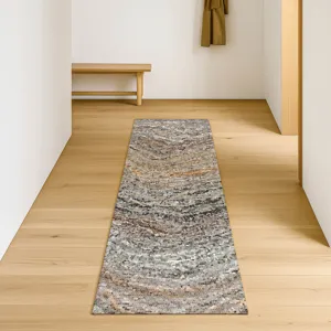 Luxury Washable Lumara Pewter 2\'3\" x 7\'6\" Runner Rug