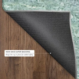 Luxury Washable Lumara Teal 1\'8\" x 2\'6\" Rug