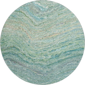 Luxury Washable Lumara Teal 8' x 8' Round Rug