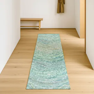 Luxury Washable Lumara Teal 2\'3\" x 7\'6\" Runner Rug