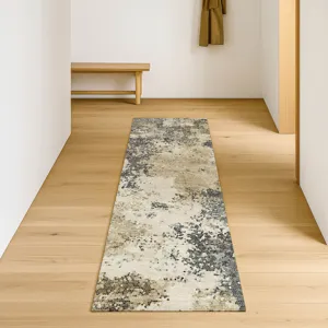 Luxury Washable Lumara Pewter 2\'3\" x 7\'6\" Runner Rug