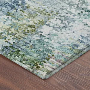 Luxury Washable Lumara Aqua 5\' x 7\'6\" Rug