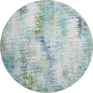 Luxury Washable Lumara Aqua 8' x 8' Round Rug