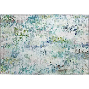 Luxury Washable Lumara Aqua 1\'8\" x 2\'6\" Rug