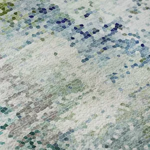 Luxury Washable Lumara Aqua 5\' x 7\'6\" Rug