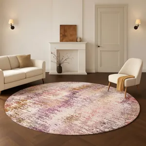 Luxury Washable Lumara Blush 8\' x 8\' Round Rug