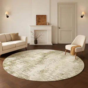 Luxury Washable Lumara Khaki 8\' x 8\' Round Rug