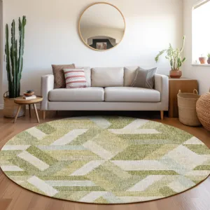 Luxury Washable Lorenzo Aloe 8\' x 8\' Round Rug