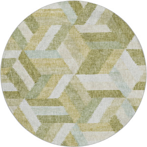 Luxury Washable Lorenzo Aloe 8' x 8' Round Rug