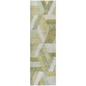 Luxury Washable Lorenzo Aloe 2\'3\" x 7\'6\" Runner Rug