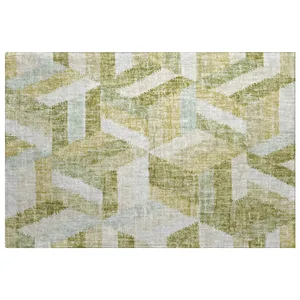 Luxury Washable Lorenzo Aloe 1\'8\" x 2\'6\" Rug