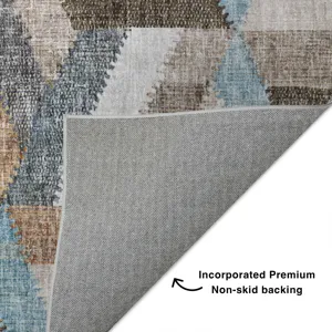 Luxury Washable Lorenzo Brown 8\' x 8\' Round Rug