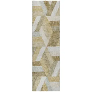 Luxury Washable Lorenzo Tan 2\'3\" x 7\'6\" Runner Rug