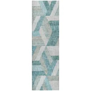 Luxury Washable Lorenzo Teal 2\'3\" x 7\'6\" Runner Rug