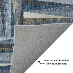 Luxury Washable Lorenzo Denim 8\' x 8\' Round Rug